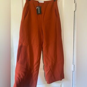 Women's Burnt Orange Wide-Leg Trousers